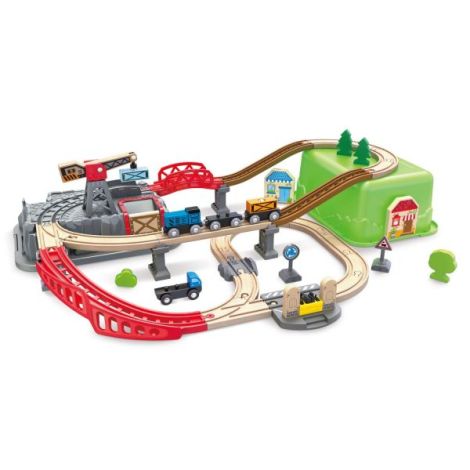 Jucarie din lemn - Set tren constructii (50 piese) - imagine 7
